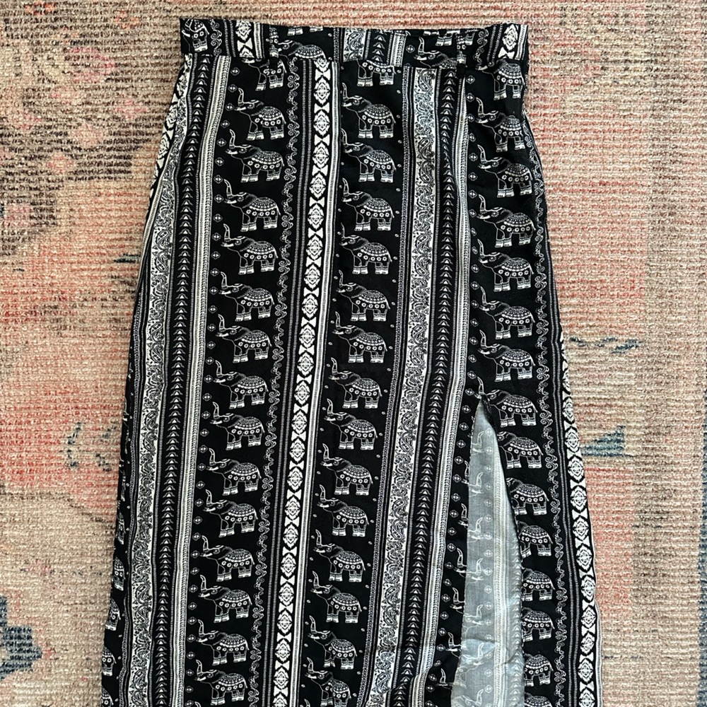 Black and White Elephant Print Pants
